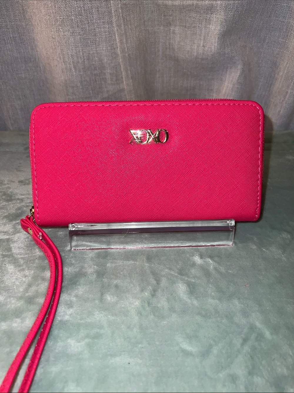 Hot Pink Zip-Around Wristlet Wallet - Brand Unspecified